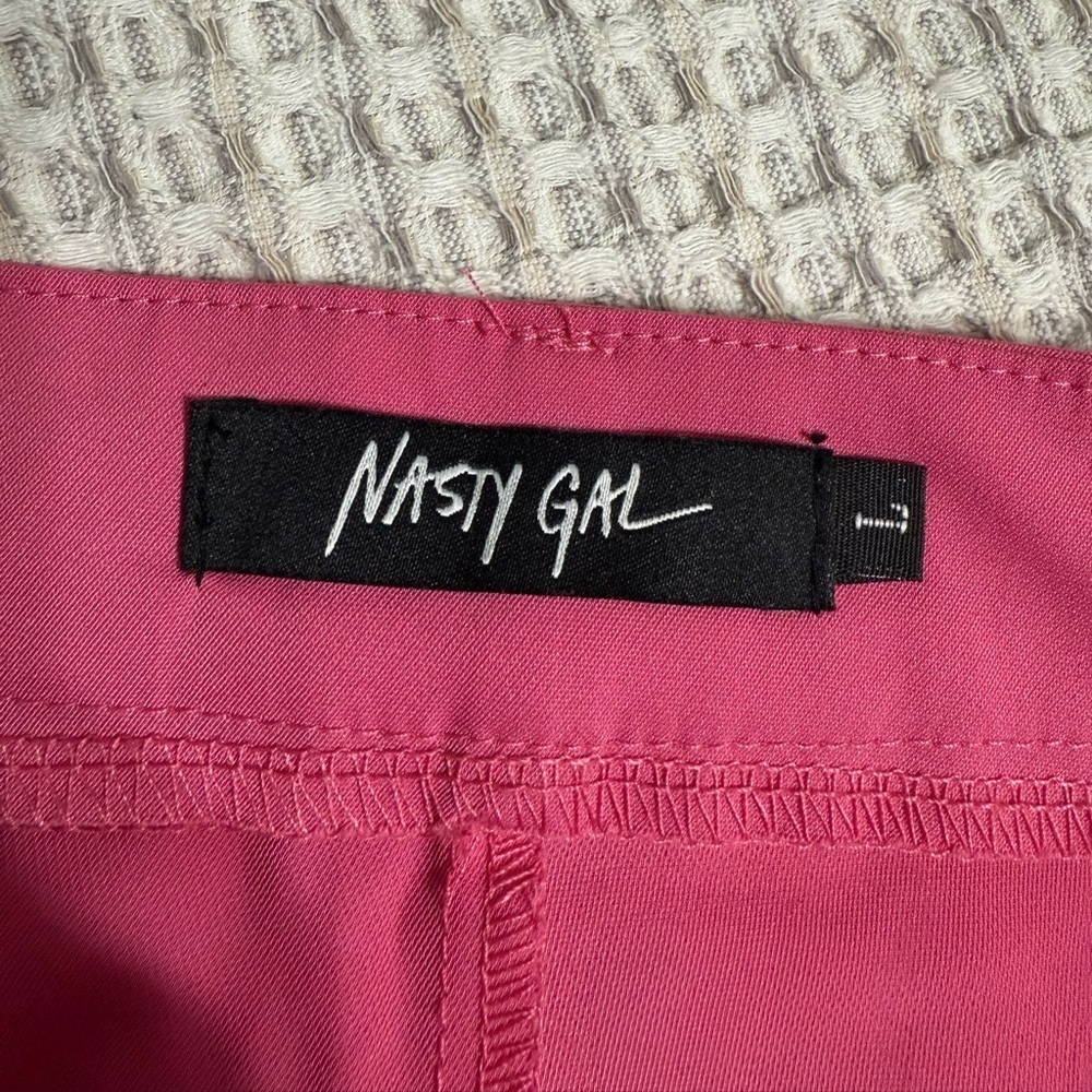 Nasty Gal Elegant High-Waist Pink Wide-Leg Women's Pants - Picture 11 of 11